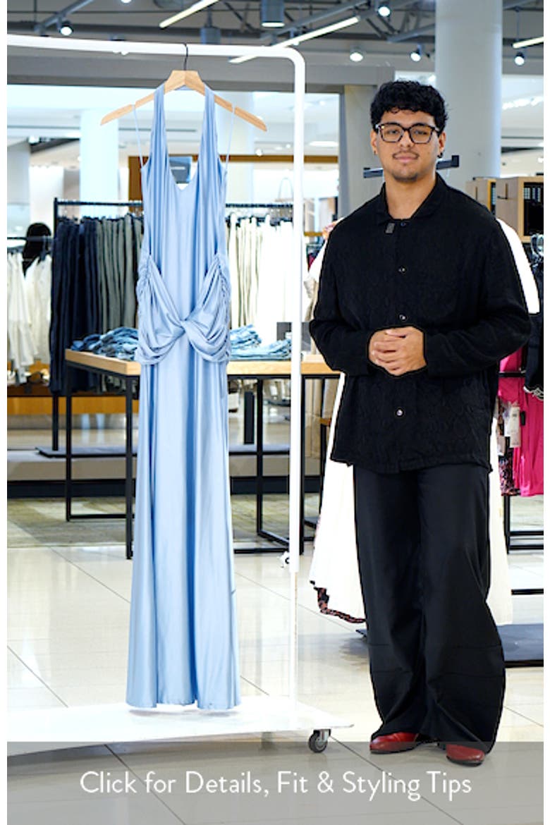 Soraya Halter Neck Satin Jersey Gown video