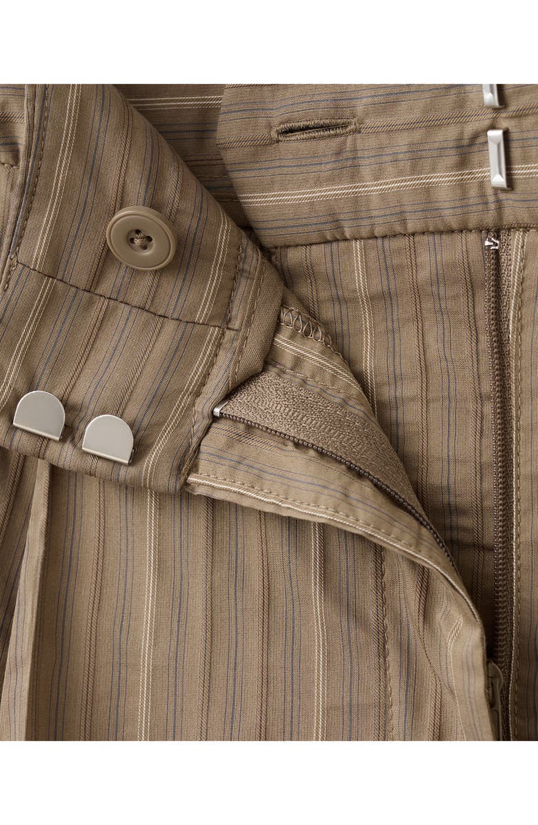 MANGO Stripe Straight Leg Pants, Alternate, color, Brown
