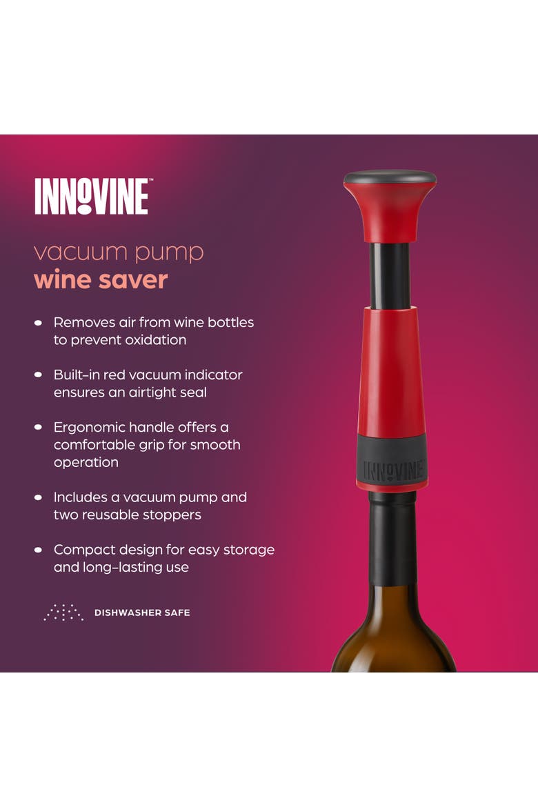 Vacuum Pump Wine Saver, Alternate, color, Raspberry