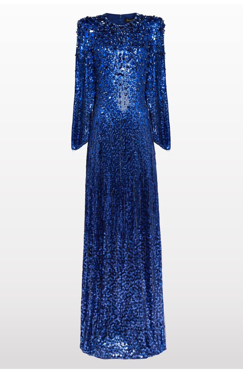 Jenny Packham Phara Dress, Main, color, Delta Blue