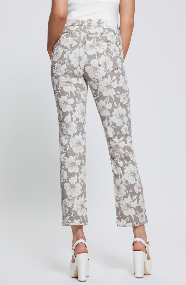 GUESS Girly Floral Wide Leg Ankle Jeans, Alternate, color, 