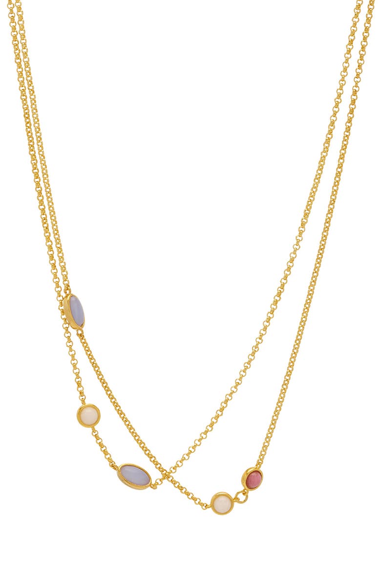 Estella Bartlett Multistone Layered Necklace, Main, color, Multi