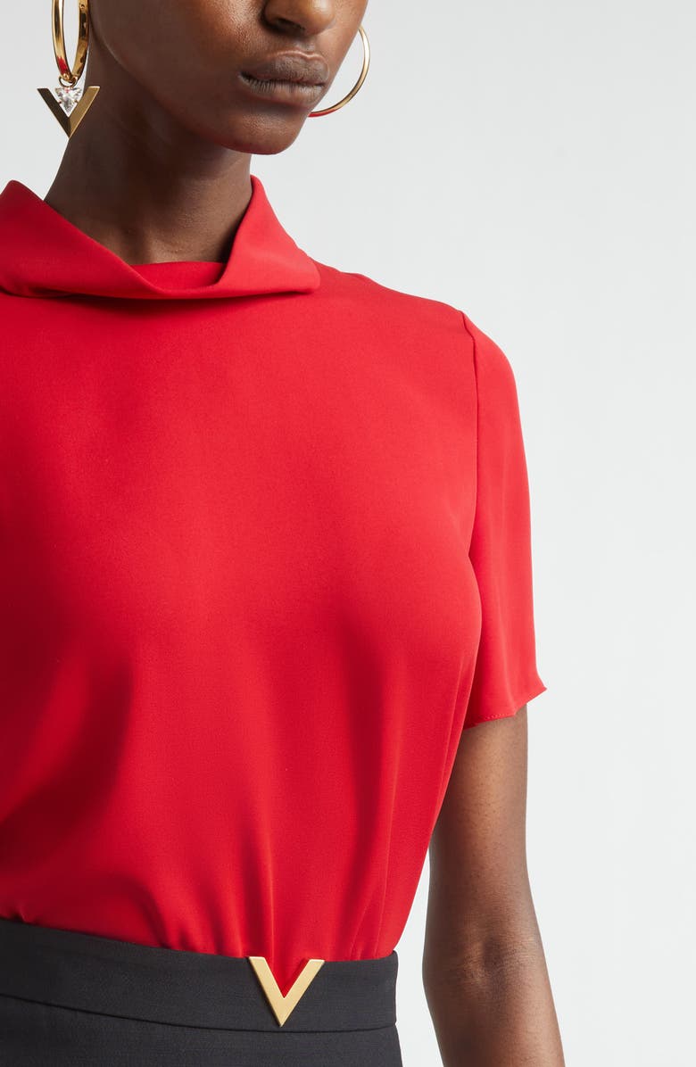 Valentino Silk Georgette Top, Alternate, color, Pink