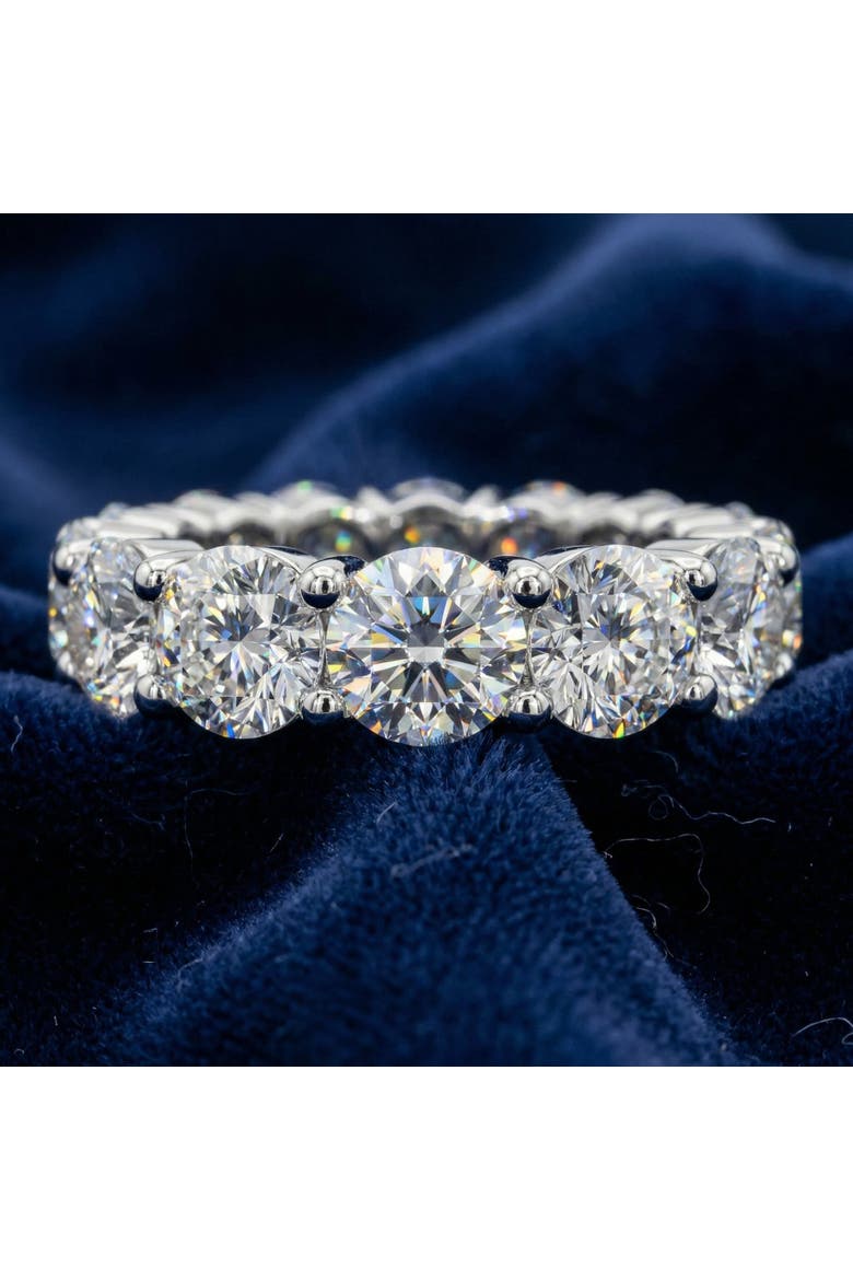 7Ct Diamond Round Cut Eternity Ring 14k Gold Lab Grown Anniversary Band, Alternate, color, 14k Yellow Gold