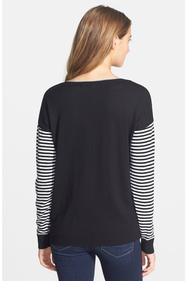 SOFT COTTON BLEND SWEATER, Alternate, color, BLACK COMBO