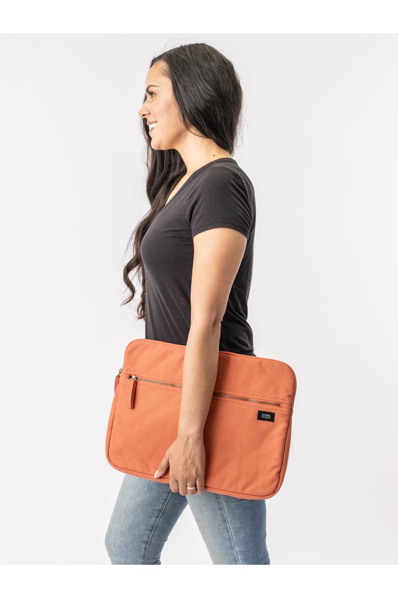 15.6-Inch Organic Cotton Laptop Sleeve, Alternate, color, Burnt Orange