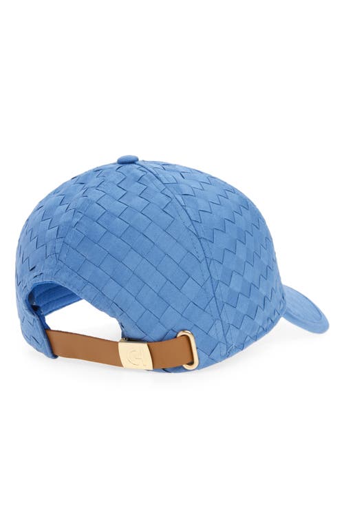 Cole Haan Woven Canvas Baseball Cap In Blue