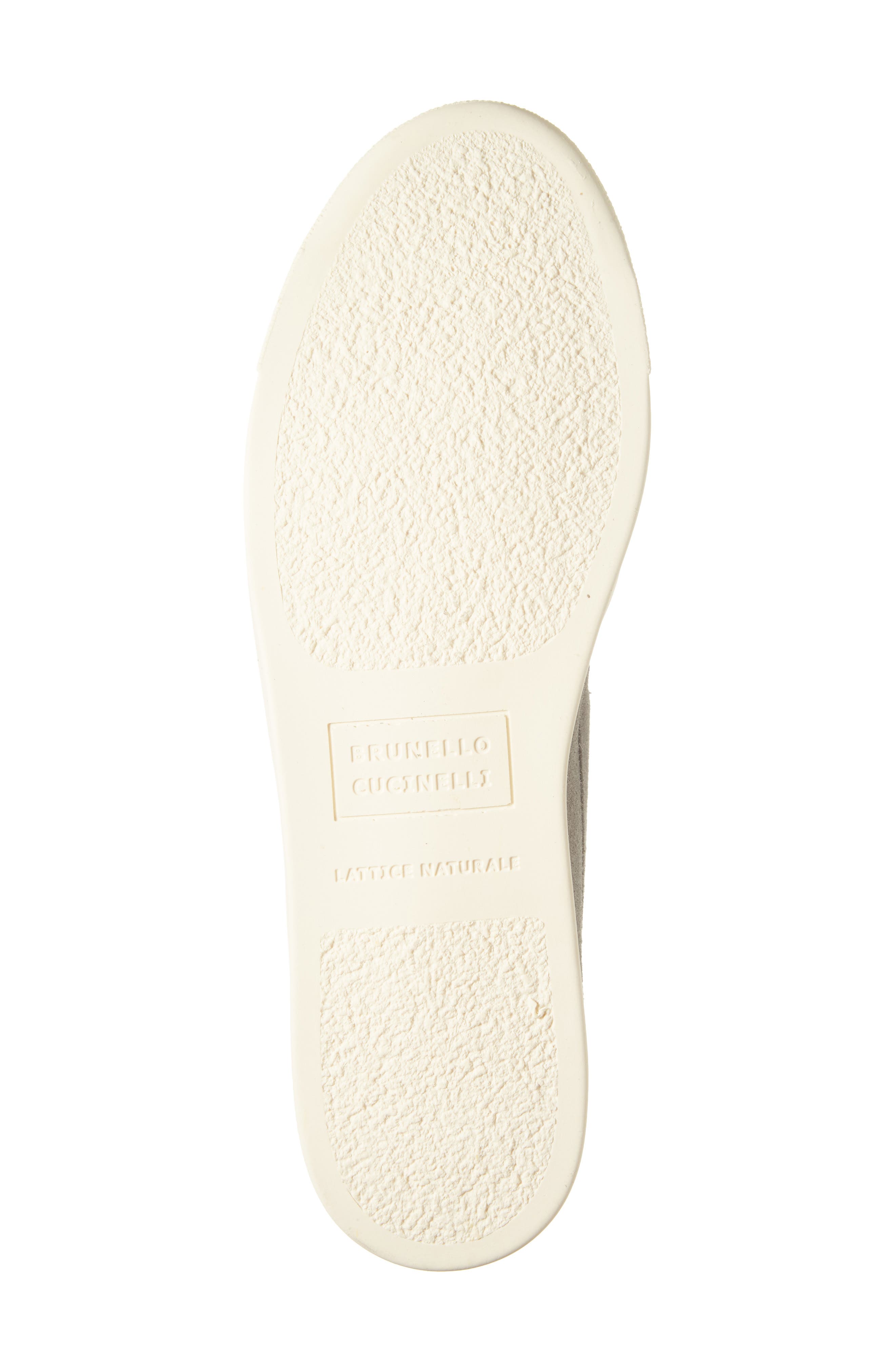 Brunello Cucinelli Chevron Embossed Suede Loafer, Alternate, color, Grey