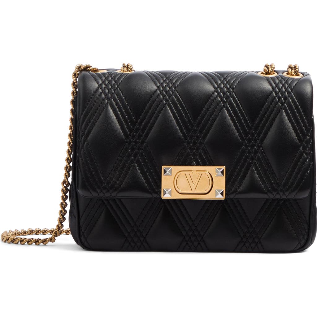 Valentino Garavani Garavani Quiltie 67 Small Shoulder Bag In Quilted Nappa Leather Woman Black Uni In Black