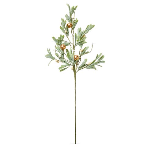 Mistletoe Spray Decorative Sculpture Green Plastic Christmas