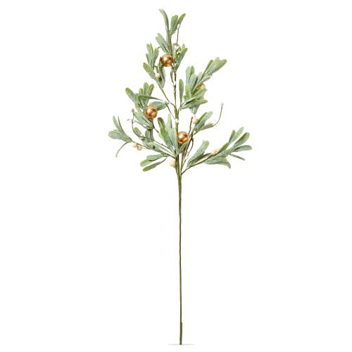 Tag Mistletoe Spray Decorative Sculpture Green Plastic Christmas In Green