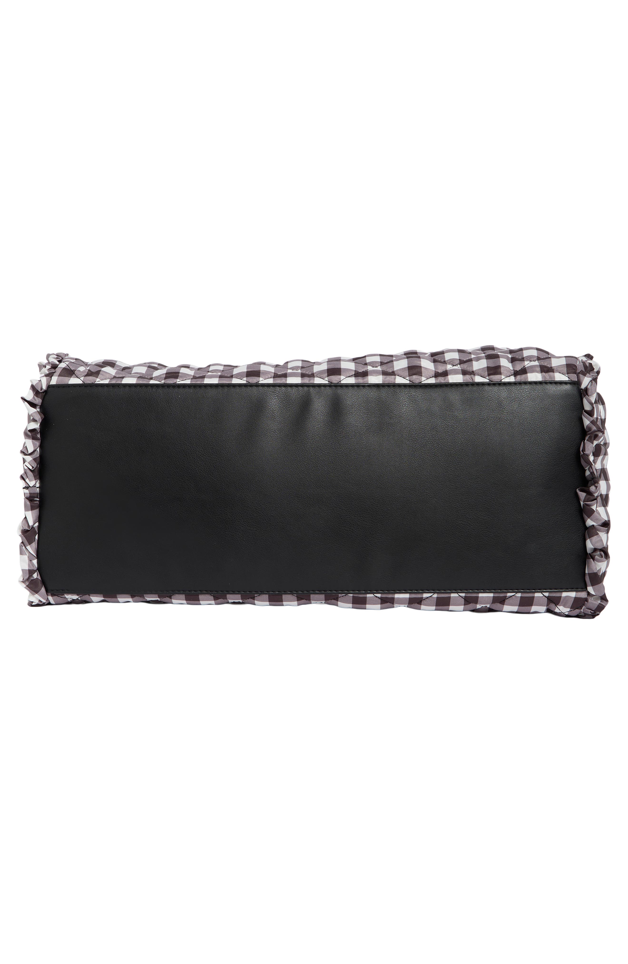 Madden Girl Quilted Duffle Bag, Alternate, color, Black/ White Gingham