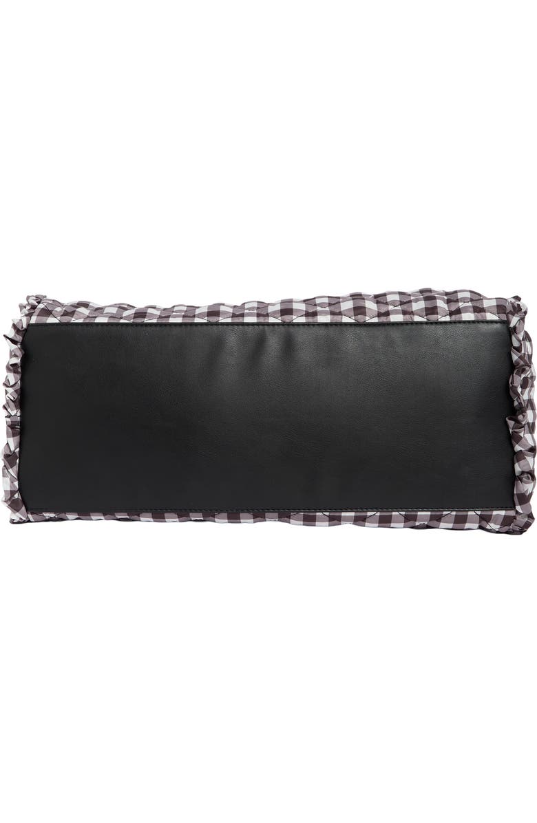 Madden Girl Quilted Duffle Bag, Alternate, color, Black/ White Gingham