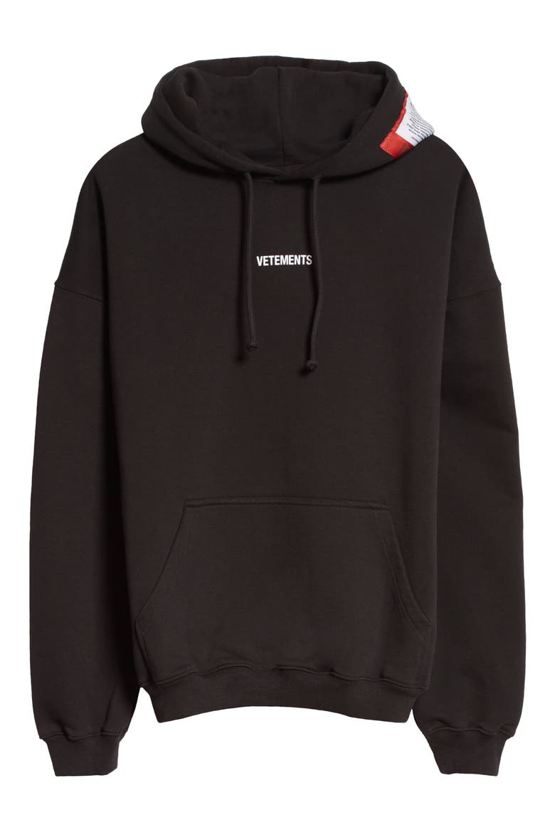 Logo Patch Hoodie, Alternate, color, BLACK