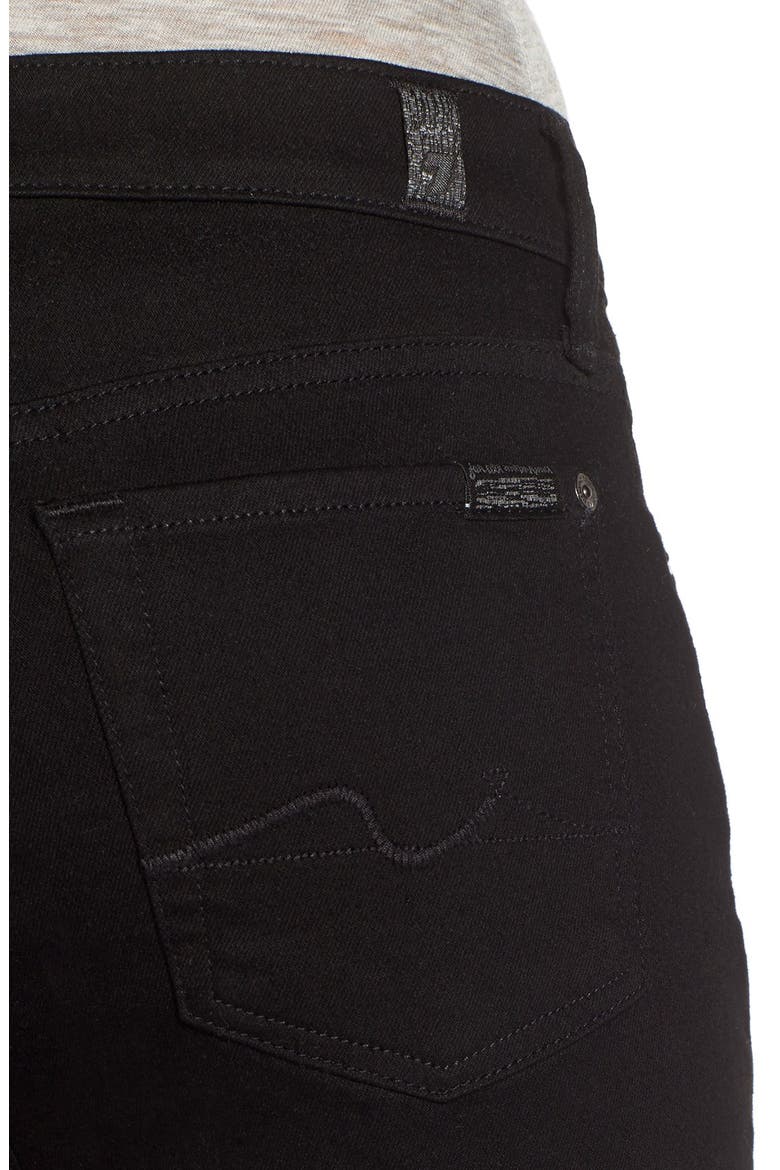 7 For All Mankind® Skinny Jeans, Alternate, color, BLACK