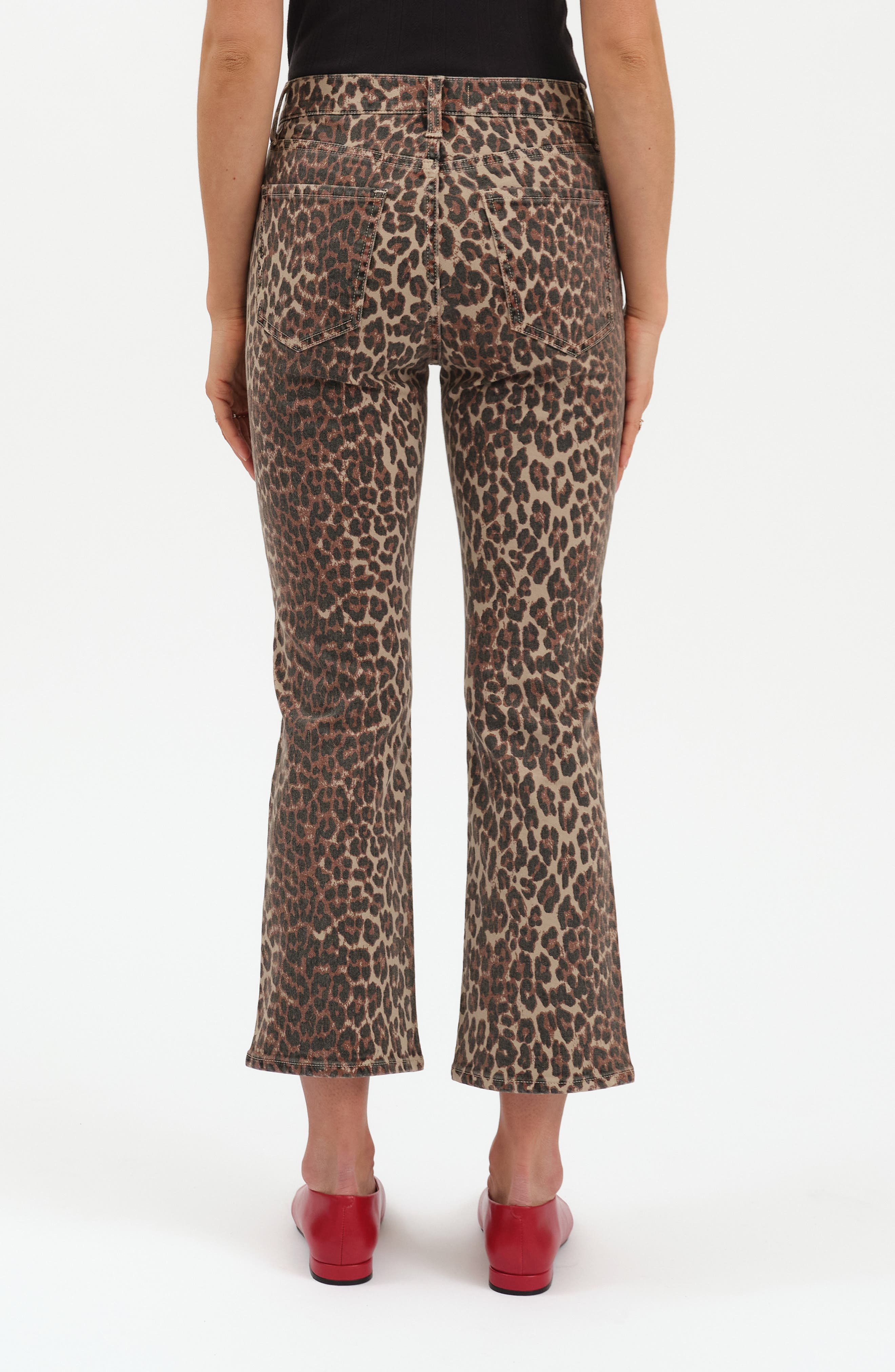 Shy Leopard Print Kick Flare Jeans - image 2