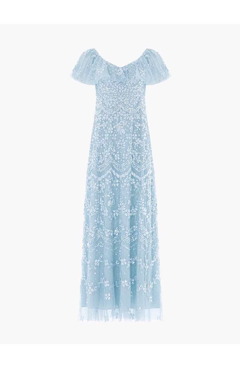 Needle & Thread Freya V-Neck Gown, Alternate, color, Aqua