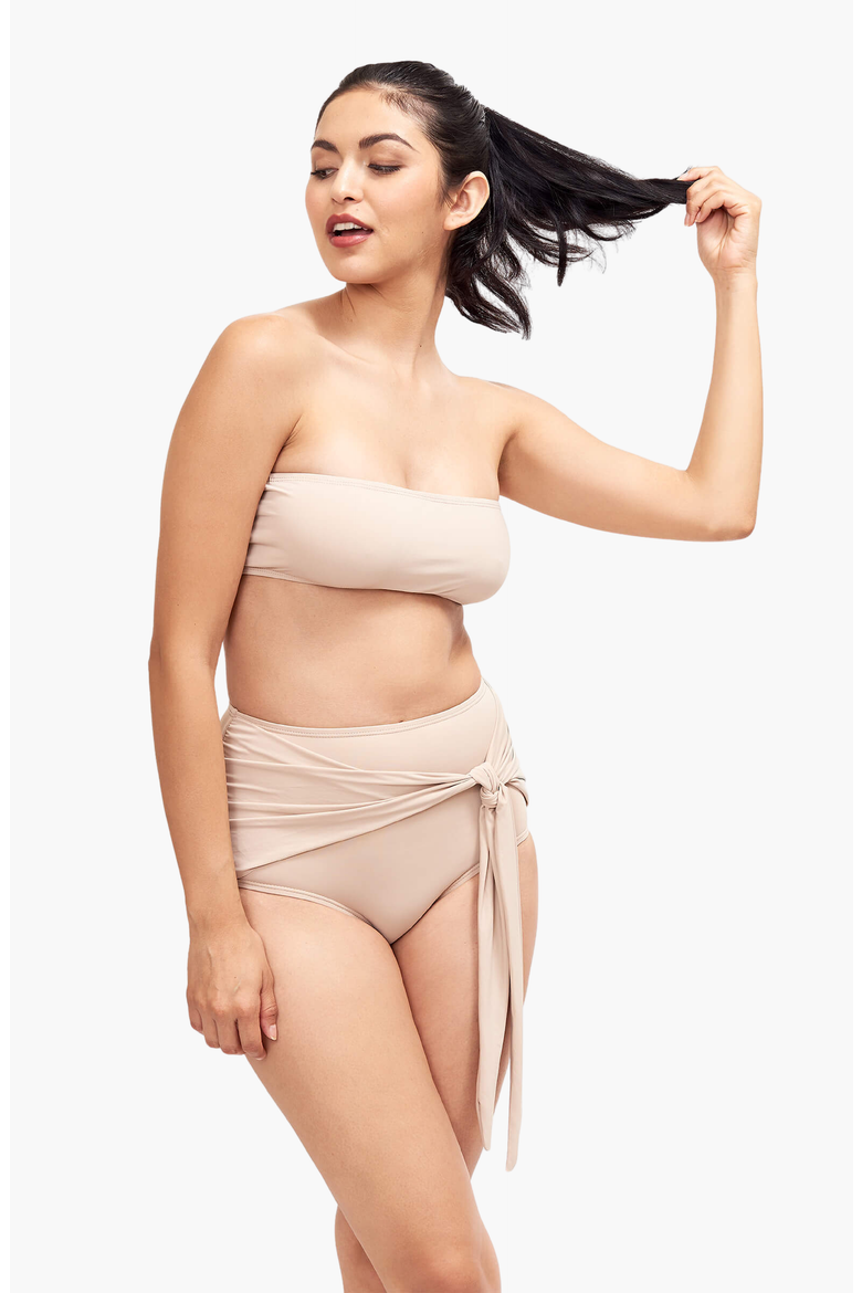 Giovanna Strapless Bikini Top, Main, color, Camel