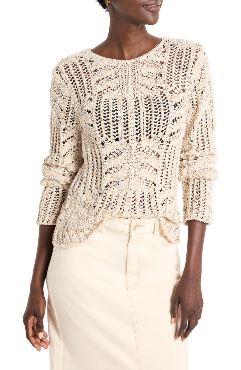 NIC+ZOE Open Stitch Sweater, Main, color,