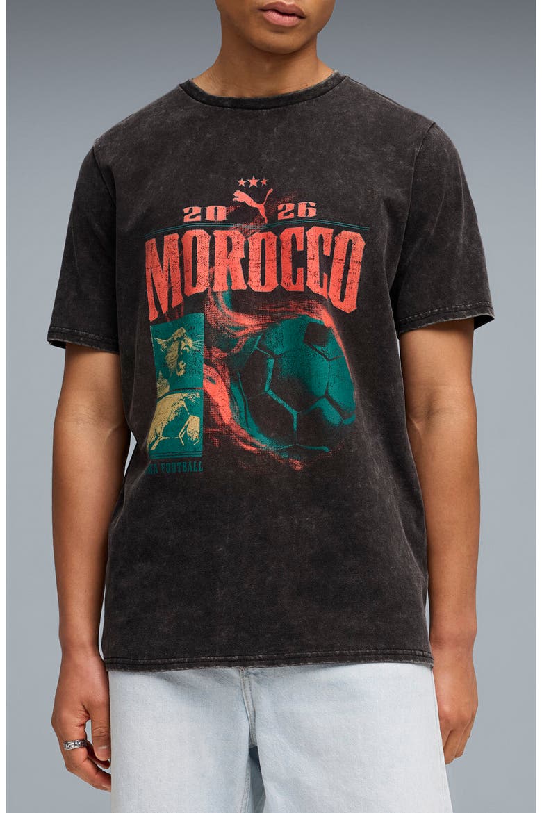 Fanpack '90s Morocco Cotton Graphic T-Shirt, Main, color, PUMA BLACK/ WILD GREEN