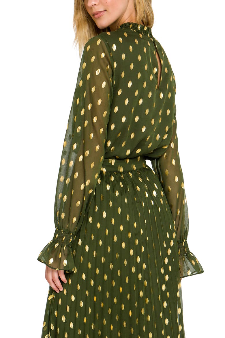 Metallic Polka Dot Chiffon Top, Alternate, color, GREEN