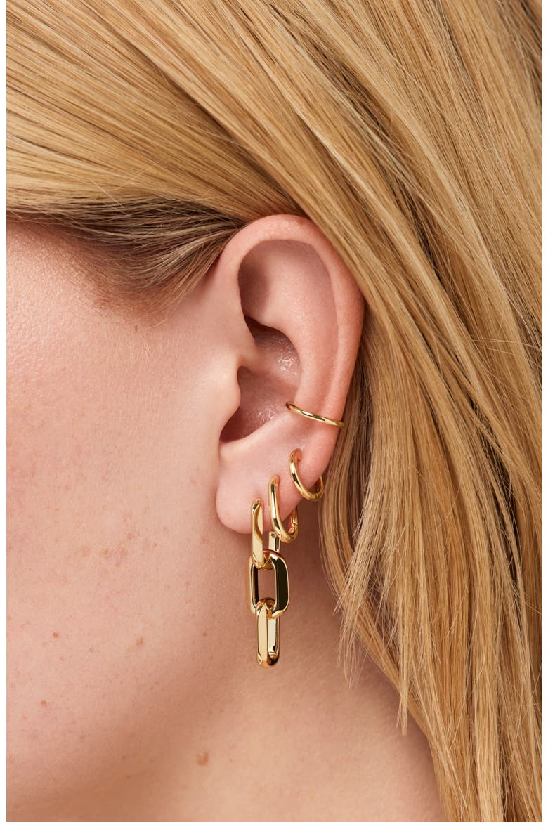 Eve Triple Link Drop Earrings, Alternate, color, GOLD