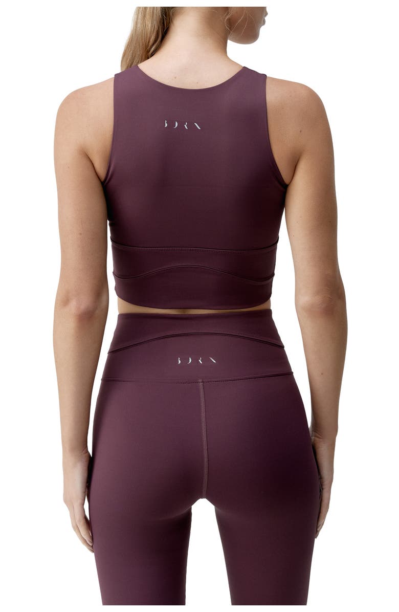 Born Living Yoga Saori Medium Support Performance Sport Top, Alternate, color, Dark Cherry