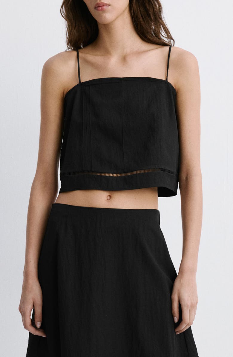 MANGO Cutwork Trim Crop Top, Main, color,