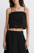 MANGO Cutwork Trim Crop Top