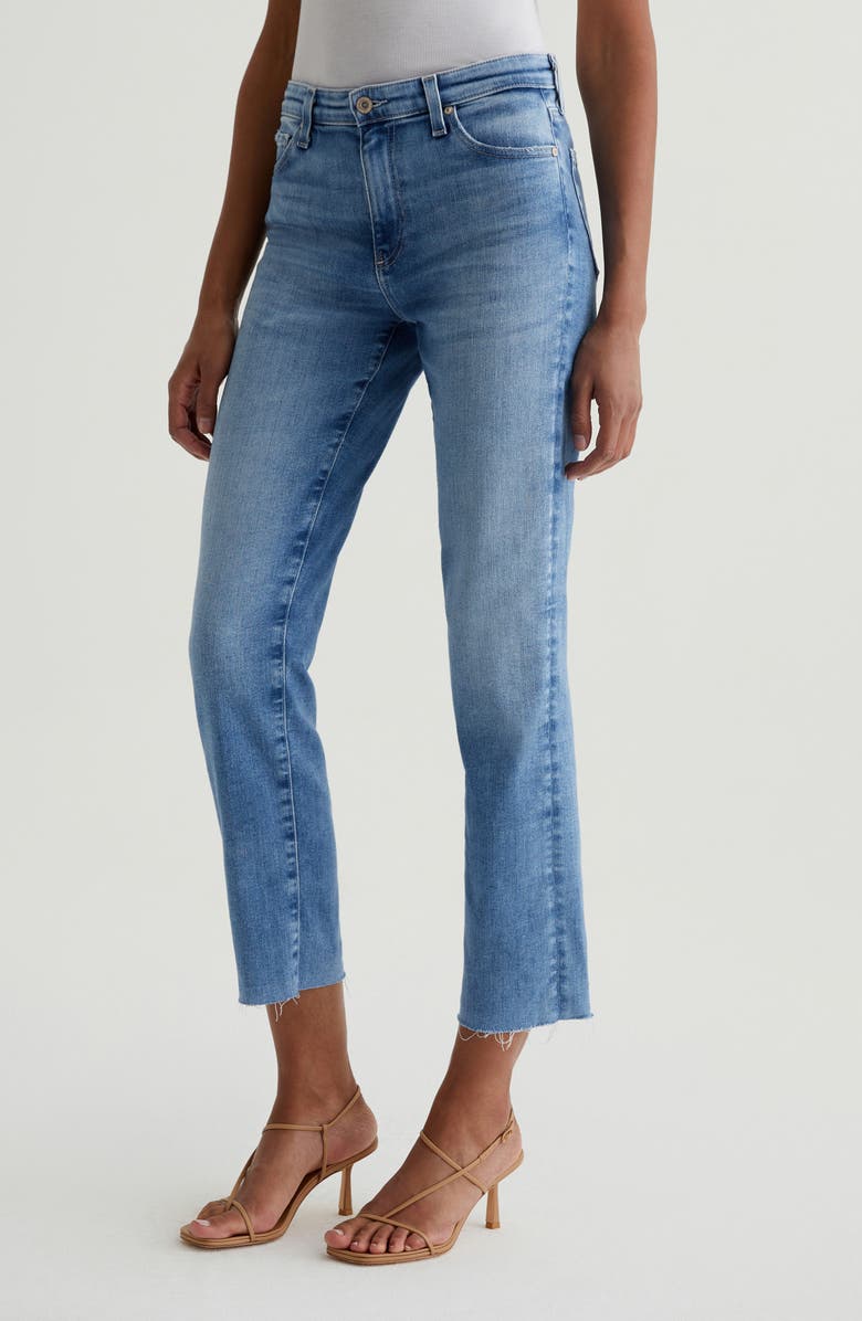 AG Mari Raw Hem Mid Rise Ankle Slim Straight Leg Jeans, Alternate, color, Central Coast