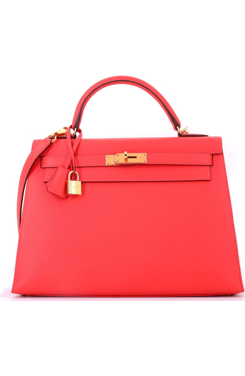 Pre-Owned Hermes Kelly Handbag Red Epsom with Gold Hardware 32, Main, color, Rouge Pivoine