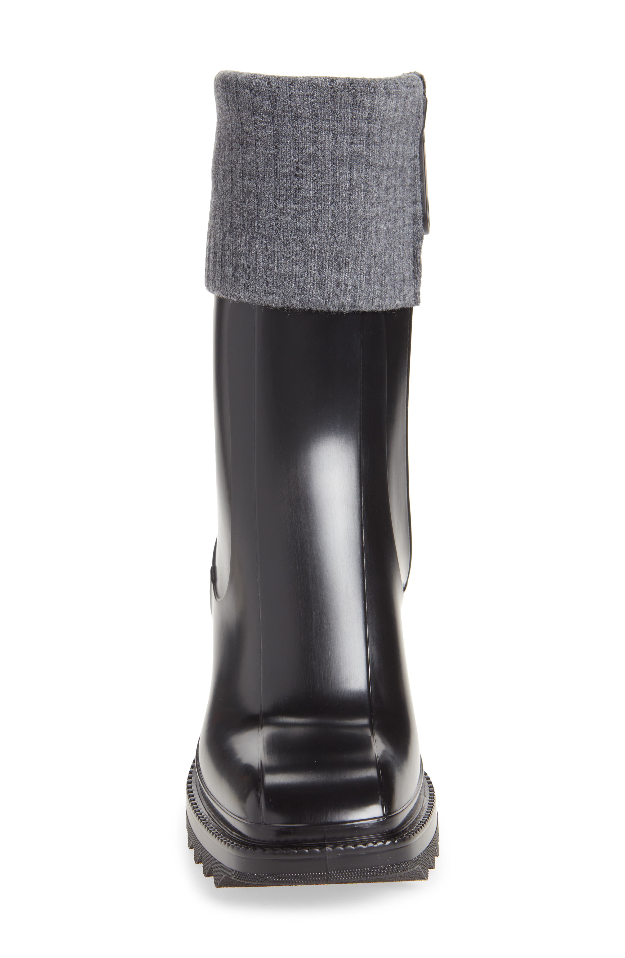 Chloé Betty Rib Cuff Waterproof Rain Boot, Alternate, color, 