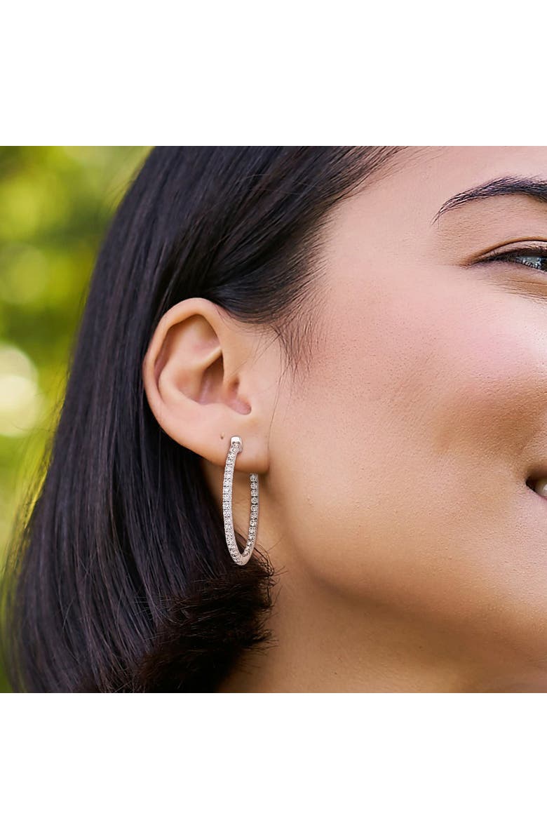 Julianna B. 1-3/4 CTW Diamond Hoop Earrings 14k Gold, Alternate, color, 14K White Gold