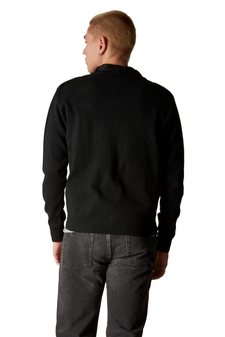 Men's Iconic Racer Sweater, Alternate, color, Black