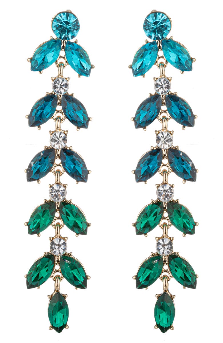 EYE CANDY LOS ANGELES The Luxe Collection Blue Leaf Dangle Earrings, Main, color,