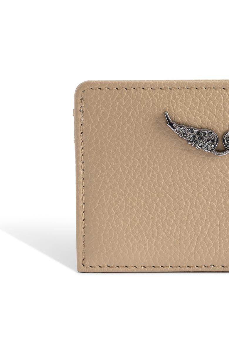 Zadig & Voltaire Pass Leather Card Case, Alternate, color, Clay