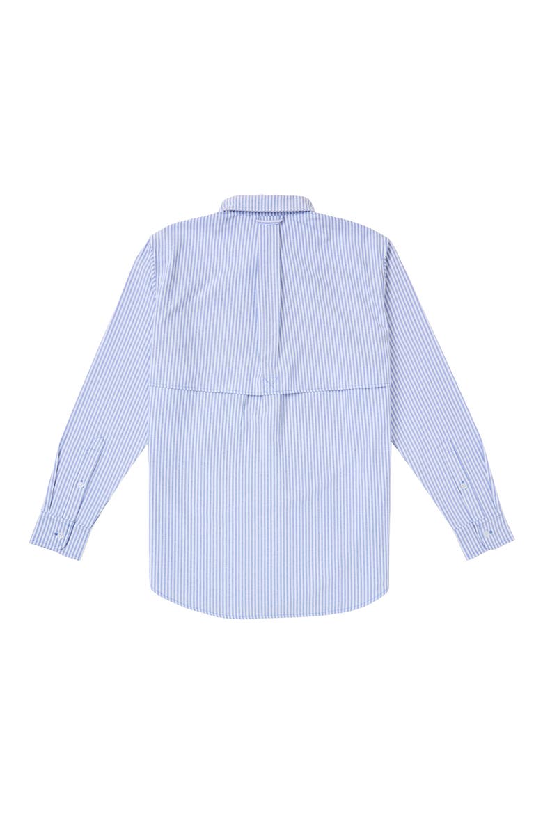 The Tournament Stripe Cotton Blend Button-Down Oxford Shirt, Alternate, color, NAVY