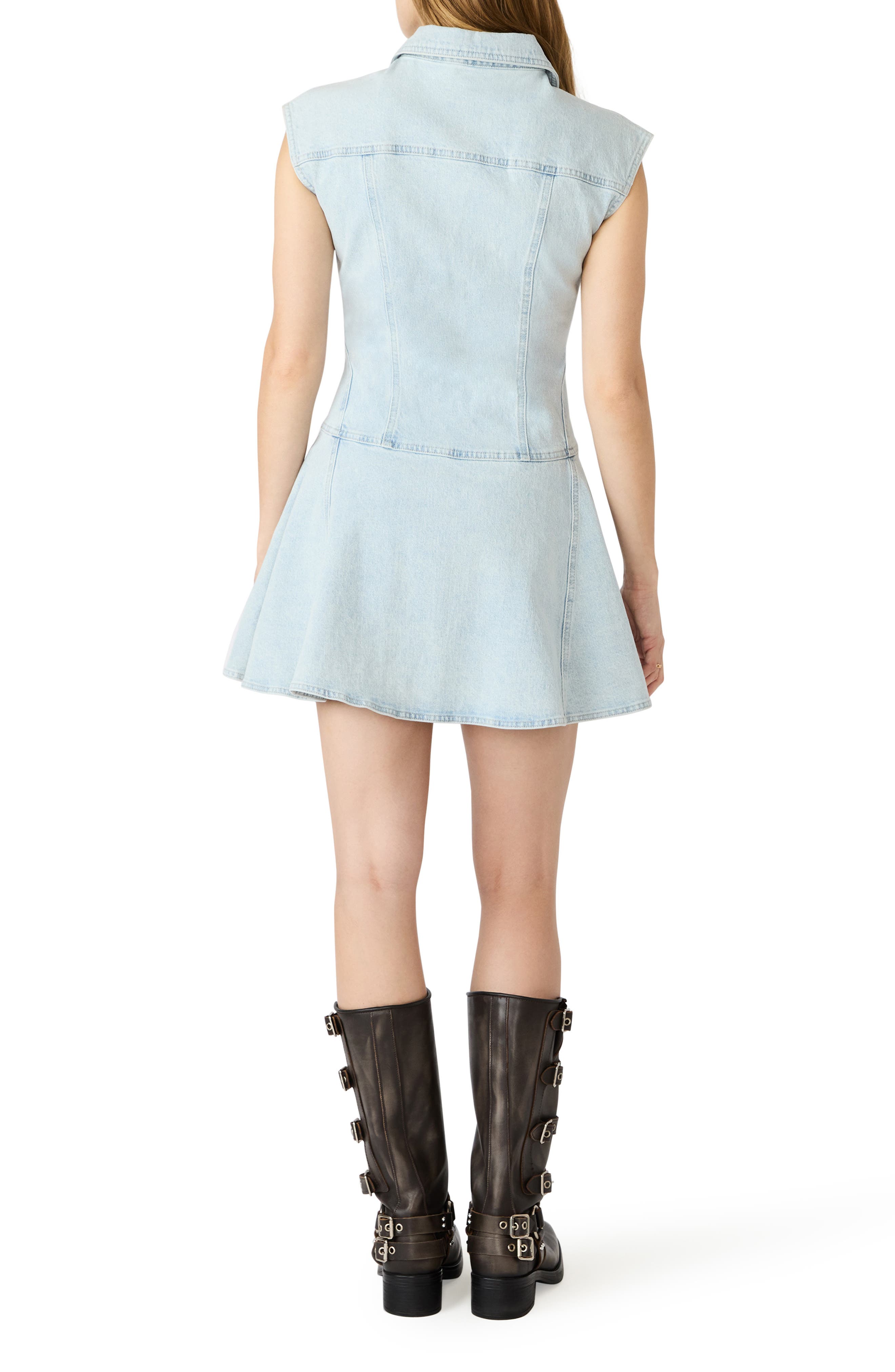 Liya Flare Denim Minidress - image 2