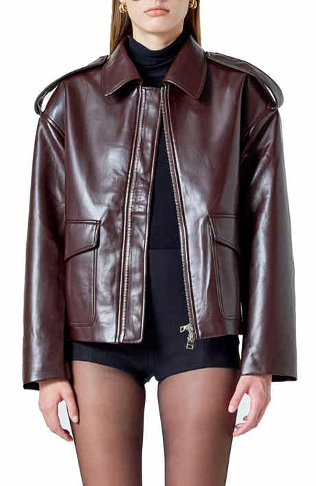 Endless Rose Oversize Faux Leather Jacket