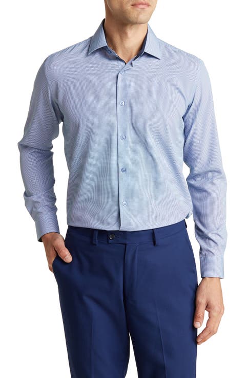 Performance Mini Plaid Button-Down Dress Shirt