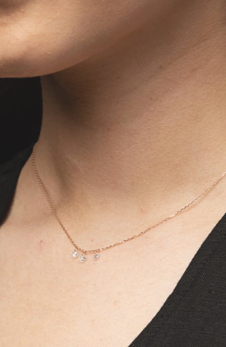 Bearfruit Jewelry Sterling Silver 18k Gold Plated Emmeline Three Charms Necklace, Holiday Gift Idea, Alternate, color, Gold