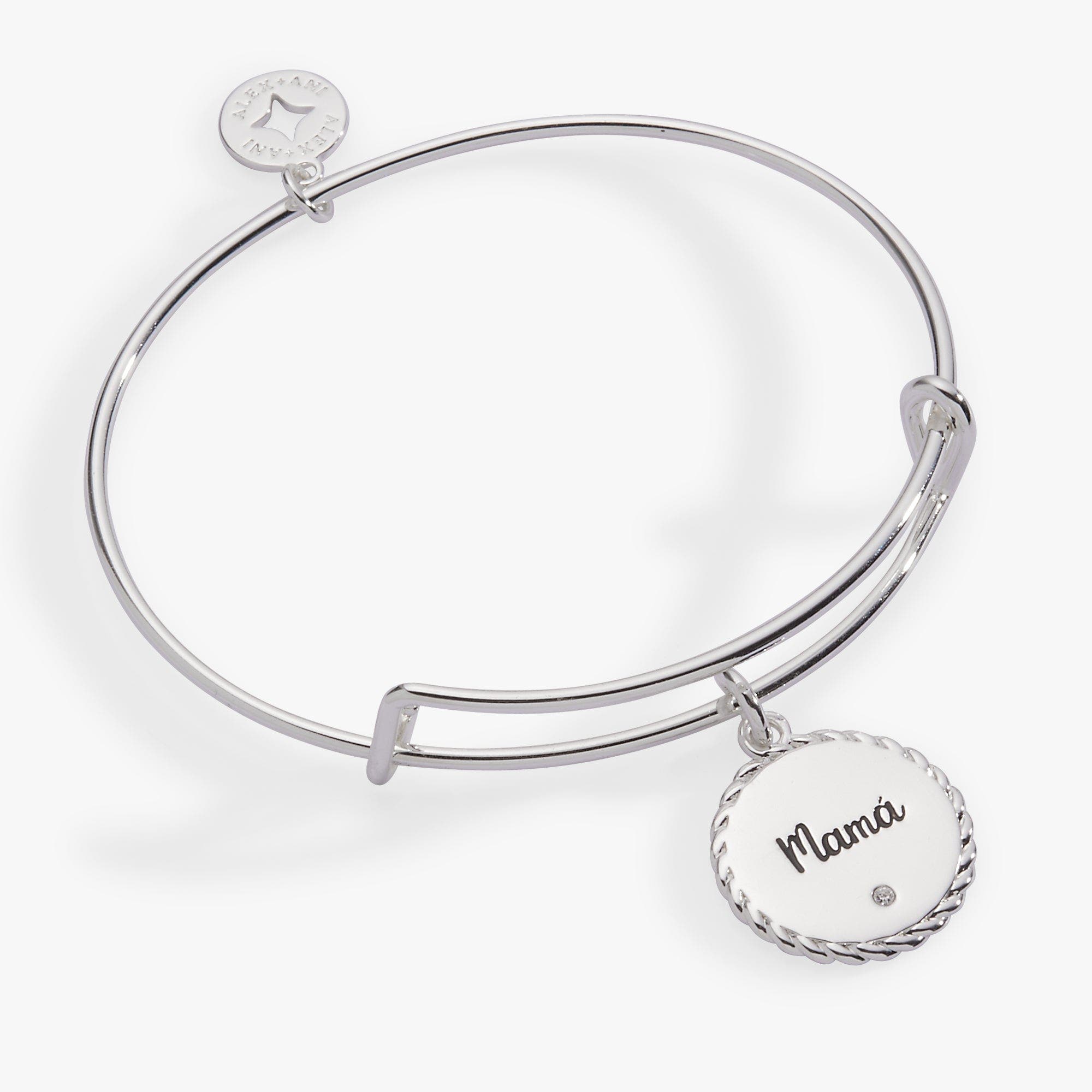 Alex and Ani Mamá Charm Bangle Bracelet in Silver 