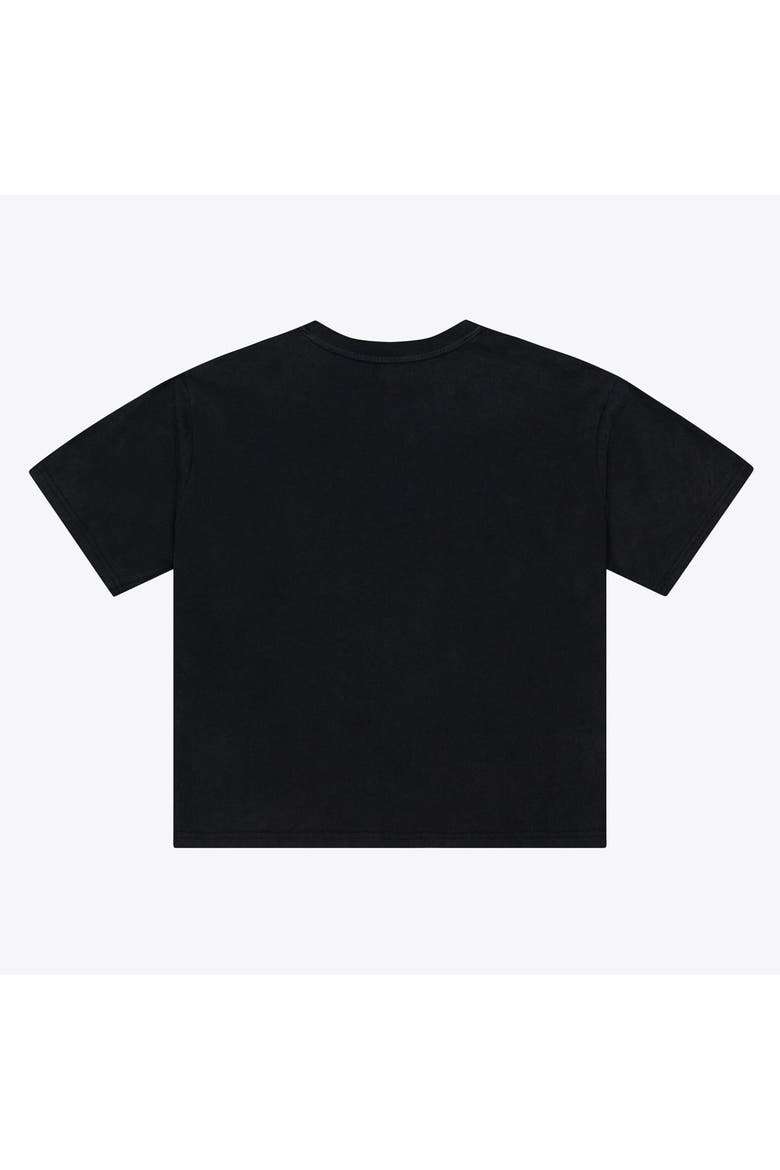 Women's Mitchell & Ness Black Baltimore Ravens Core Essentials Micro Logo Boxy Crop T-Shirt, Alternate, color, Black