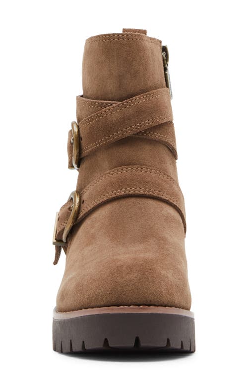 Blondo Dazie Waterproof Buckle Bootie In Taupe Suede