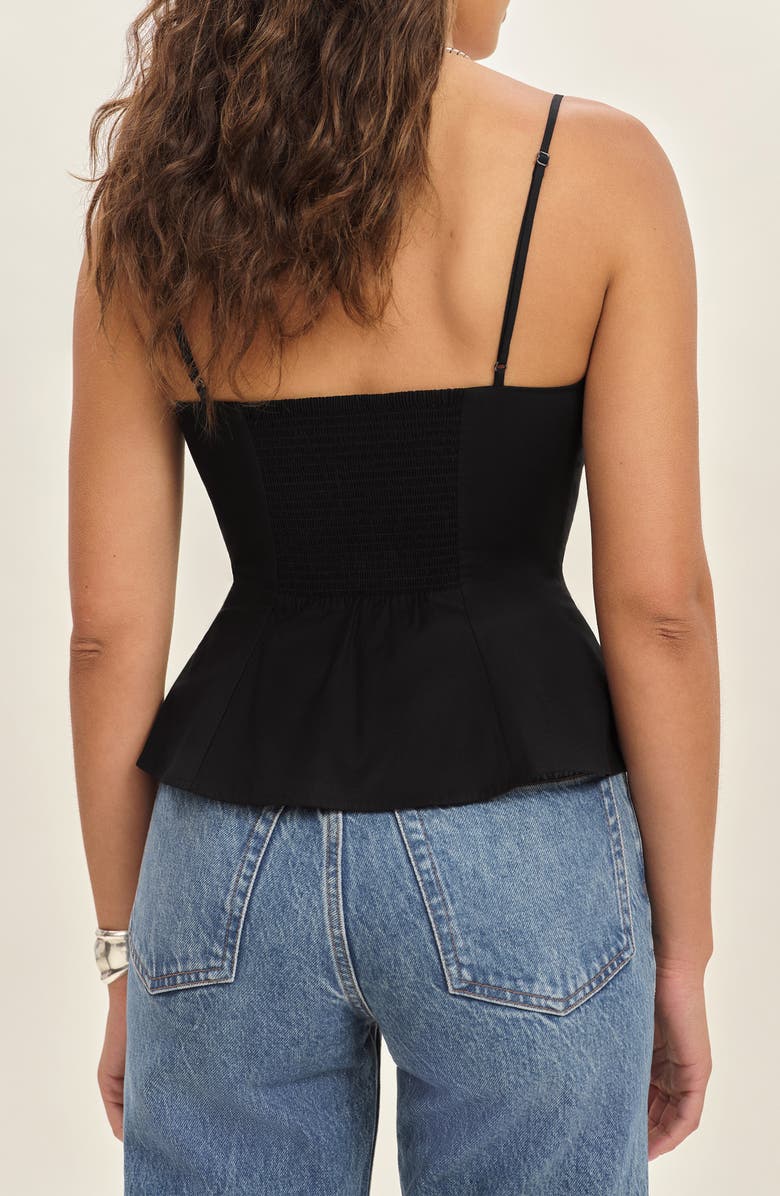 Reformation Genevieve Lace Trim Camisole, Alternate, color, Black