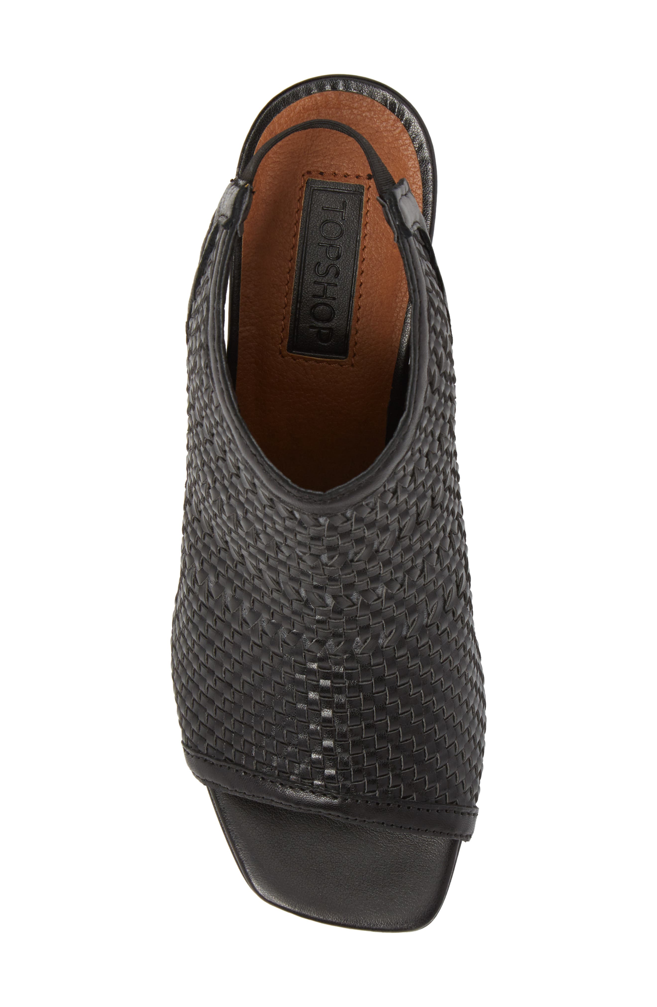 Topshop Nifty Woven Flared Heel Sandal, Alternate, color, 