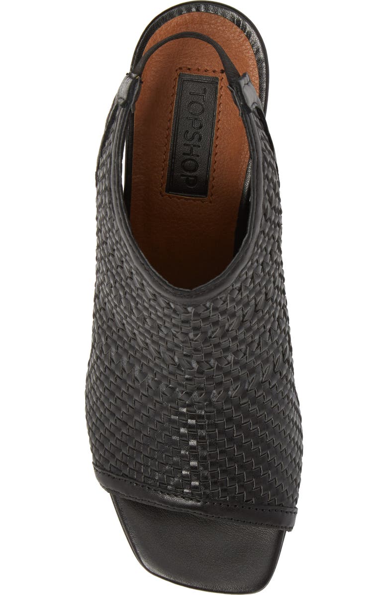 Topshop Nifty Woven Flared Heel Sandal, Alternate, color,