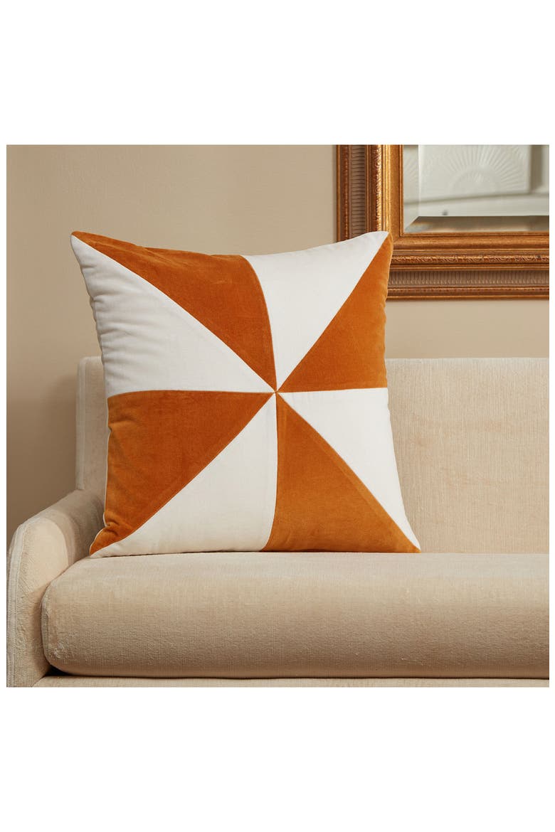 Pinwheel Accent Pillow, Alternate, color, GOLD/IVORY