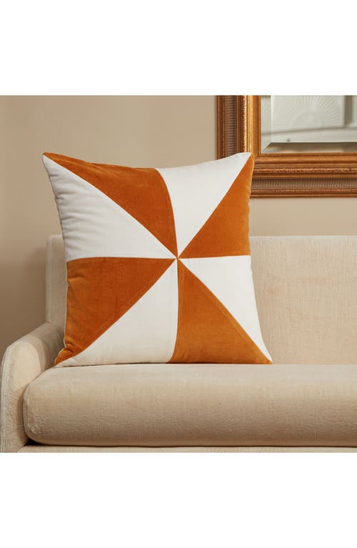 Roselli Trading Company Pinwheel Accent Pillow In Gold/ivory