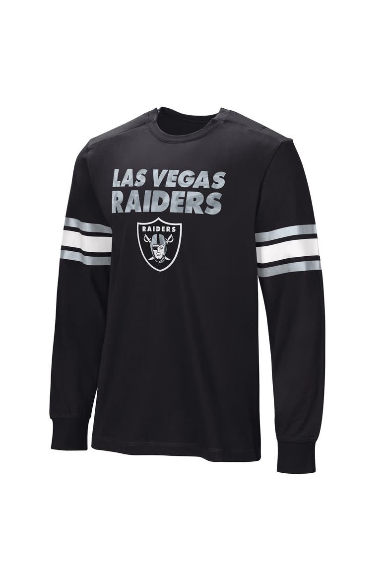 Men's  Black Las Vegas Raiders Hands Off Long Sleeve Adaptive T-Shirt, Alternate, color, Black